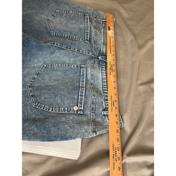 Democracy AB NEW jeans cropped cuffed elastic waist high-rise blue stretchy - Picture 3 of 8